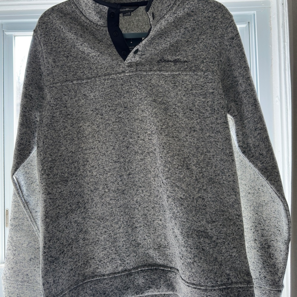Eddie Bauer Radiator Fleece Snap-Front Pullover - Heather Gray